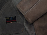 Vintage Richard Draper Leather Lambsuede Shearling Coat L/XL Tan/Sand