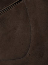 Vintage Richard Draper Leather Lambsuede Shearling Coat L/XL Brown