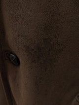 Vintage Richard Draper Leather Lambsuede Shearling Coat L/XL Brown