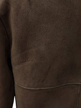 Vintage Richard Draper Leather Lambsuede Shearling Coat L/XL Brown