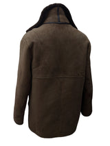 Vintage Richard Draper Leather Lambsuede Shearling Coat L/XL Brown