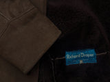 Vintage Richard Draper Leather Lambsuede Shearling Coat L/XL Brown