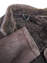 Vintage Leather Lambsuede Shearling Coat XS/S Brown