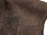 Vintage French Lambsuede Shearling Coat L Brown 3-button