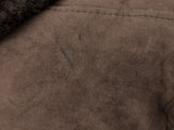 Vintage French Lambsuede Shearling Coat L Brown 3-button