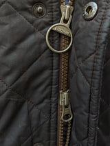 Barbour Jacket M/L Dark Khaki Green Chelsea Padded Quilt Polyester