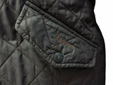 Barbour Jacket M/L Dark Khaki Green Chelsea Padded Quilt Polyester