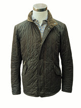 Barbour Jacket M/L Dark Khaki Green Chelsea Padded Quilt Polyester