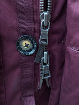 Hackett Arctic Parka XS/S Burgundy Fur Trimmed Cotton