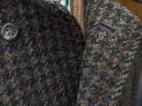 Vintage Austin Reed Balmacaan Raglan Coat 42/44 Olive/Charcoal Check Wool Tweed