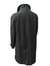 Vintage Austin Reed Balmacaan Raglan Coat 42/44 Olive/Charcoal Check Wool Tweed