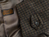 Vintage Austin Reed Balmacaan Raglan Coat 42/44 Olive/Charcoal Check Wool Tweed