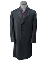 Vintage Chester Barrie Coat L/42 Dark Charcoal Brown Pure Wool
