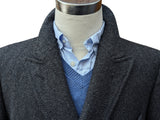 Abraham Moon Coat XL/44 Charcoal Herringbone DB Pure Wool