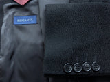 Benjamin Colombo Overcoat Black 3-Button Wool/Cashmere