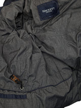 Hackett Down Parka S/M Navy Fur Trimmed Nylon