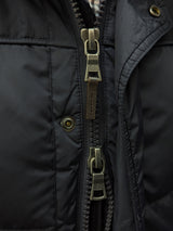 Hackett Down Parka S/M Navy Fur Trimmed Nylon