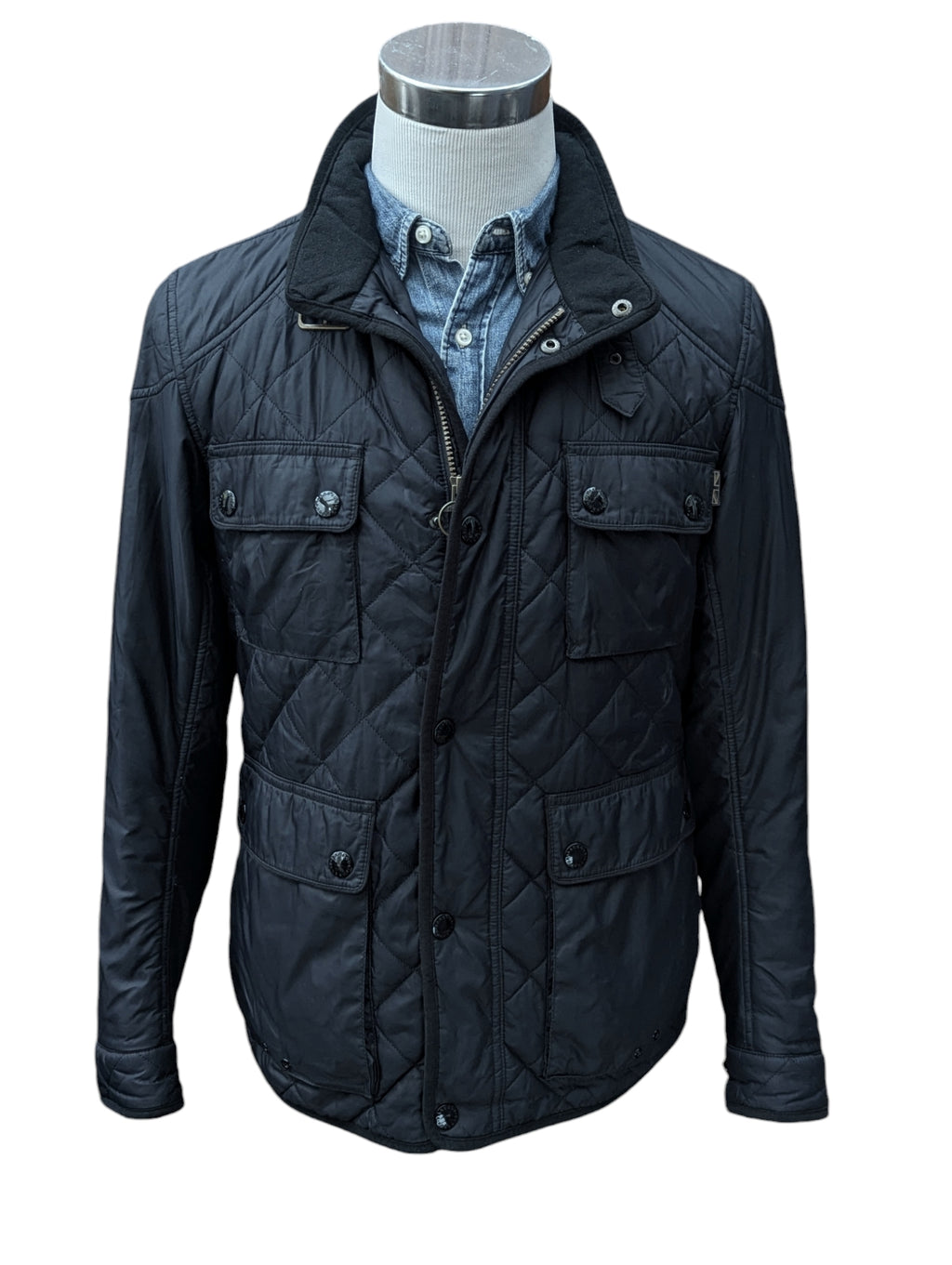 Barbour Jacket M Boldon Quilt Black Polyamide – eHABERDASHER