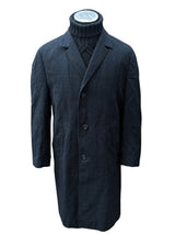 Vintage Burton Royal Warrant Half Raglan Coat L/42 Navy Plaid 3-button Pure Wool