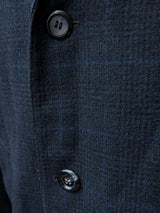 Vintage Burton Royal Warrant Half Raglan Coat L/42 Navy Plaid 3-button Pure Wool