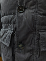 Hackett Down Parka S/M Steel Blue-Grey Microfibre Blend