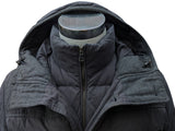 Hackett Down Parka S/M Steel Blue-Grey Microfibre Blend