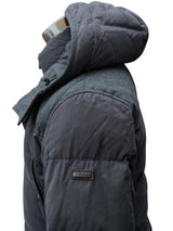 Hackett Down Parka S/M Steel Blue-Grey Microfibre Blend