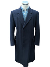 Manford Ireland Coat 46R Navy Blue Pure Cashmere