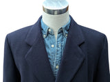 Manford Ireland Coat 46R Navy Blue Pure Cashmere