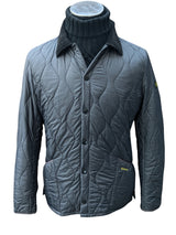 Barbour Jacket S/M Gunmetal Grey Liddesdale Padded Quilt Polyamide