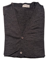 John Smedley Cardigan L Mid Charcoal Grey New Zealand Merino
