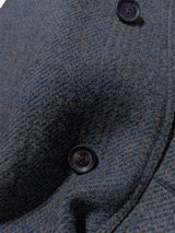 Vintage Dunn & Co. Raglan Balmacaan Coat 46R Dark Teal/Grey Plaid Pure Wool