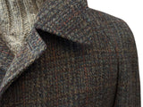 Vintage Dunn & Co. Harris Tweed Balmacaan Raglan Coat XXL/46 Greenish Brown Plaid wool