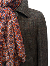 Vintage Dunn & Co. Harris Tweed Balmacaan Raglan Coat XXL/46 Greenish Brown Plaid wool