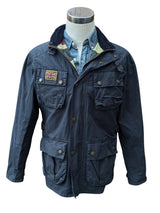Hackett Field Rally Jacket L Navy Blue Waxed Cotton England