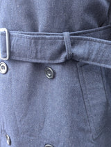 Vintage British RAF DB Coat S/M 38 Navy Blue Wool