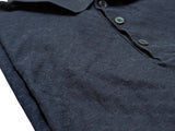 Zegna Knit Polo L Navy Blue Cotton