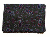Battisti Scarf Jungle Green Paisleys Lightweight Wool