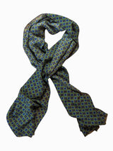 Battisti Scarf Green Geometric Lightweight Wool