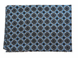 Battisti Scarf Light Blue Medallions Lightweight Wool