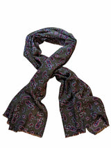 Battisti Scarf Jungle Green Paisleys Lightweight Wool