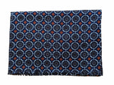 Battisti Scarf Navy Blue Medallions Lightweight Wool