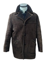 Vintage Baily's Leather Lamb Shearling Coat M Dark Brown 3-Button