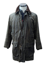 Barbour Coat M/L 40 Olive Green Border Waxed Cotton