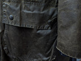 Barbour Coat M/L 40 Olive Green Border Waxed Cotton