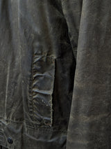 Barbour Coat M/L 40 Olive Green Border Waxed Cotton