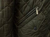 Barbour Jacket S/M Dark Khaki Green Chelsea Padded Quilt Polyester