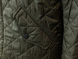 Barbour Jacket S/M Dark Khaki Green Chelsea Padded Quilt Polyester
