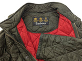 Barbour Jacket S/M Dark Khaki Green Chelsea Padded Quilt Polyester