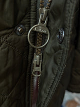 Barbour Jacket S/M Dark Khaki Green Chelsea Padded Quilt Polyester